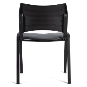 Silla de Confidente ROMEL con Patas Negras en Tela Negra