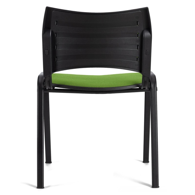 Silla de Confidente ROMEL con Patas Negras en Tela Negra