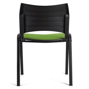Silla de Confidente ROMEL con Patas Negras en Tela Negra