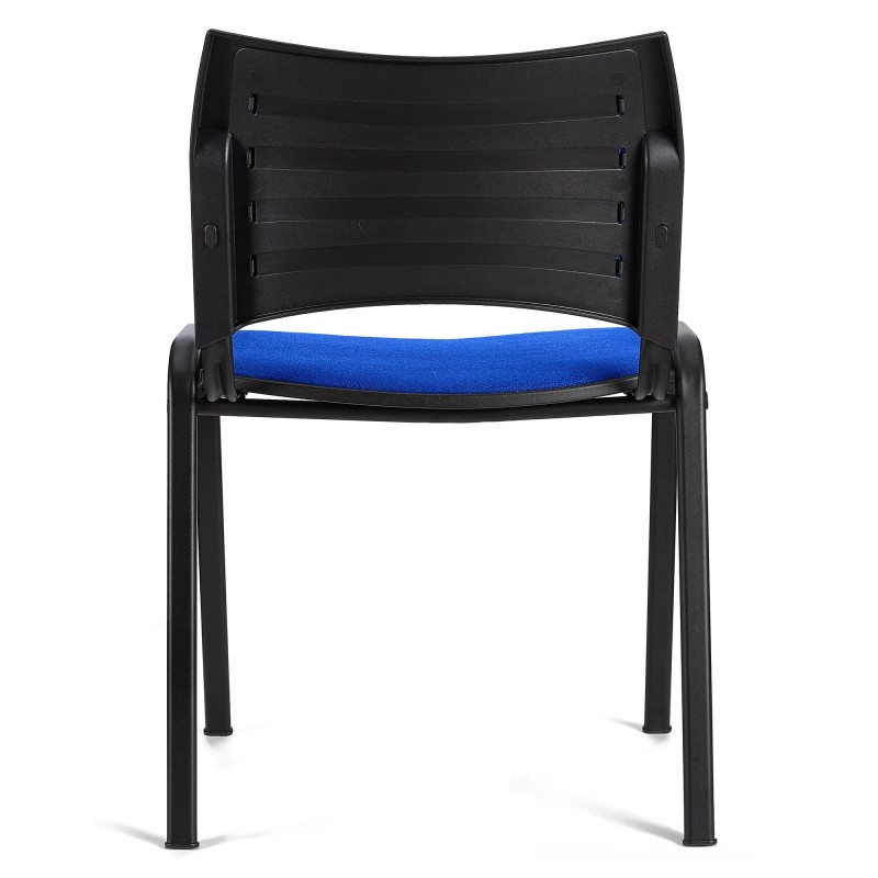 Silla de Confidente ROMEL con Patas Negras en Tela Negra