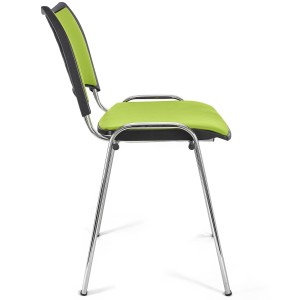 Silla de Confidente ROMEL PIEL con Patas Cromadas en Negro