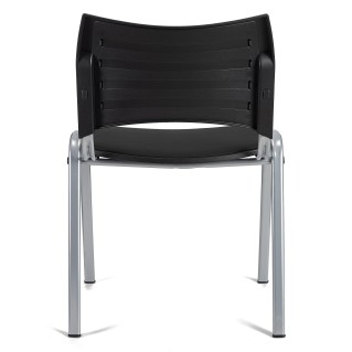 Silla de Confidente ROMEL PIEL con Patas Grises en Negro 2