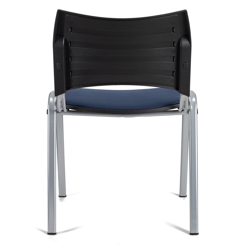 Silla de Confidente ROMEL PIEL con Patas Grises en Negro