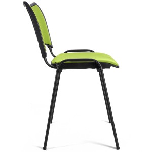 Silla de Confidente ROMEL PIEL con Patas Negras en Negro