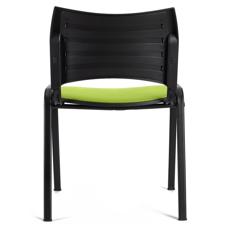 Silla de Confidente ROMEL PIEL con Patas Negras en Negro