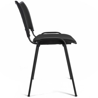 Silla de Confidente ROMEL PIEL con Patas Negras en Negro 2