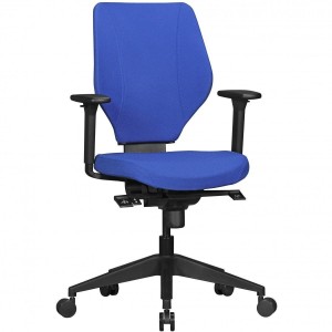 Silla Ergonómica COLINS, totalmente ajustable, tela negra