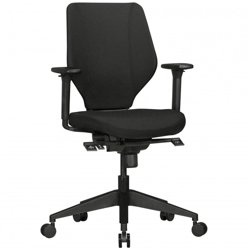 Silla Ergonómica COLINS, totalmente ajustable, tela negra