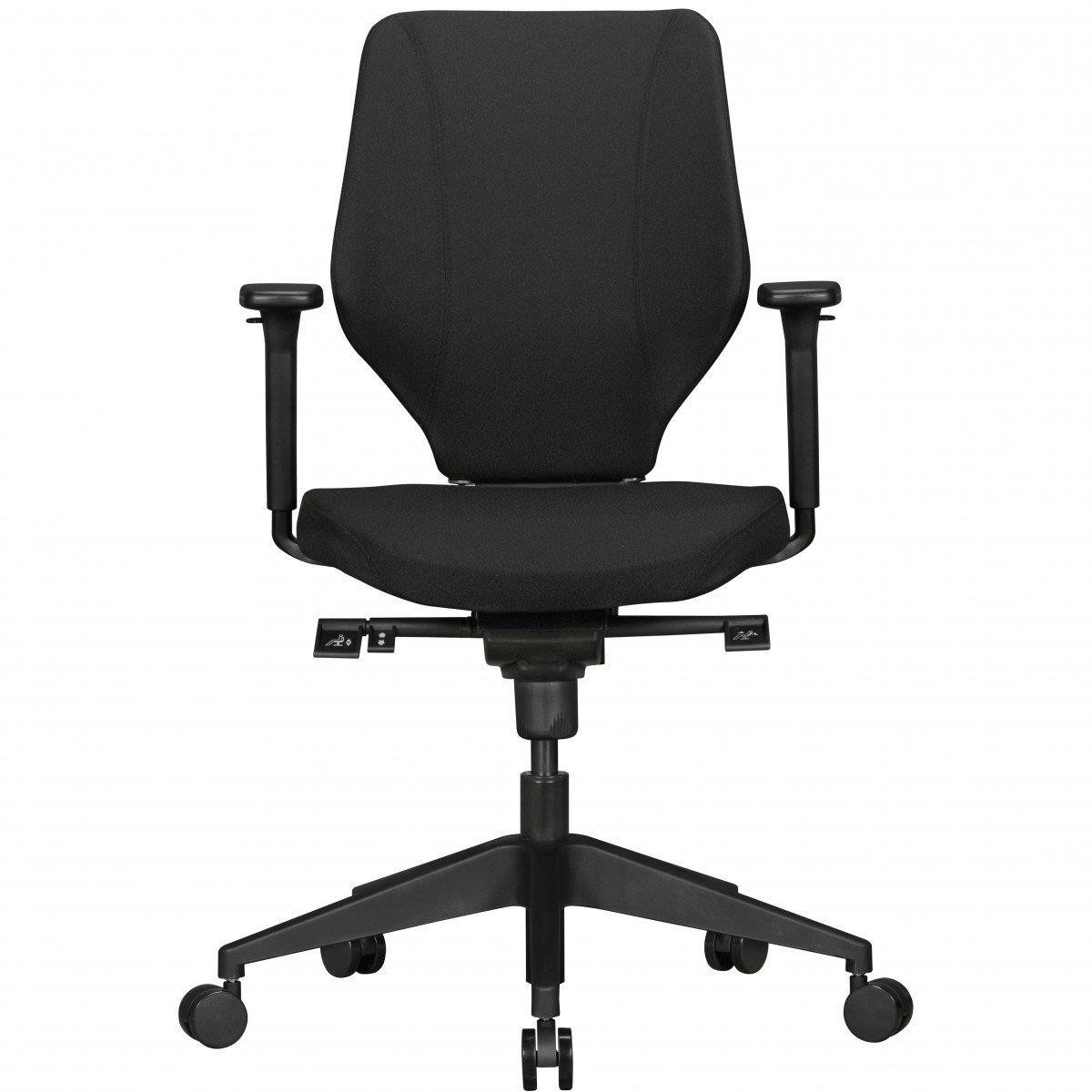 Silla Ergonómica COLINS, Totalmente Ajustable, Uso 8 Horas, Tela Resistente Negra