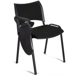 Silla de Confidente ROMEL CON PALA con Patas Negras en Tela Negra