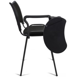 Silla de Confidente ROMEL CON PALA con Patas Negras en Tela Negra