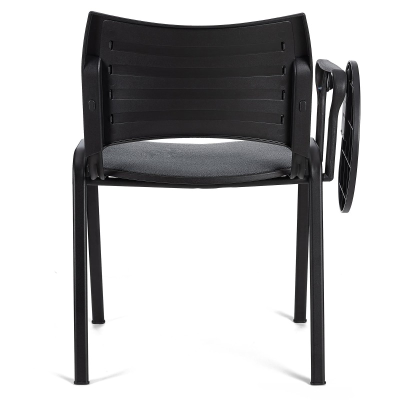 Silla de Confidente ROMEL CON PALA con Patas Negras en Tela Negra