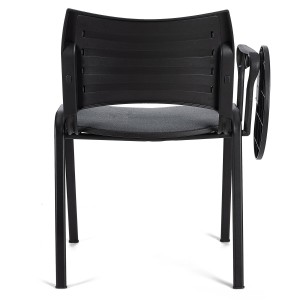 Silla de Confidente ROMEL CON PALA con Patas Negras en Tela Negra