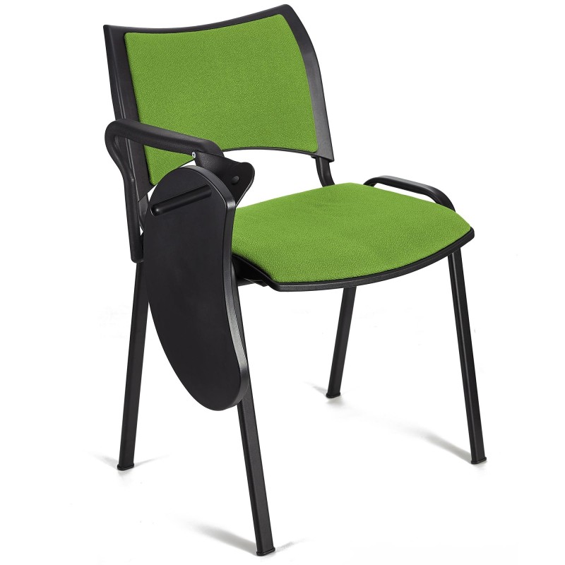 Silla de Confidente ROMEL CON PALA con Patas Negras en Tela Negra