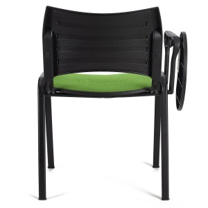 Silla de Confidente ROMEL CON PALA con Patas Negras en Tela Negra