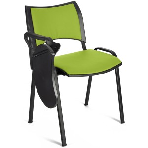 Silla de Confidente ROMEL CON PALA PIEL con Patas Negras en Negro