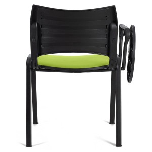 Silla de Confidente ROMEL CON PALA PIEL con Patas Negras en Negro