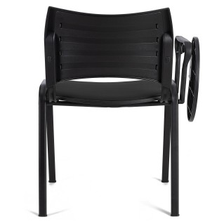 Silla de Confidente ROMEL CON PALA PIEL con Patas Negras en Negro 2
