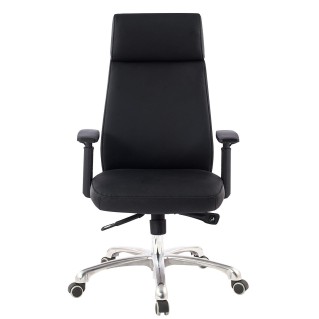 Sillón de oficina TRINIDAD, elegante diseño, en piel negra 2