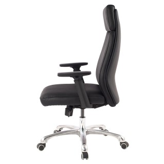 Sillón de oficina TRINIDAD, elegante diseño, en piel negra 2