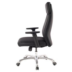 Sillón de oficina TRINIDAD, elegante diseño, en piel negra