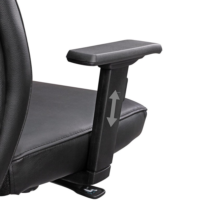 Sillón de oficina TRINIDAD, elegante diseño, en piel negra