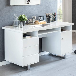 Mesa para Ordenador ABDUL en Madera color Blanco