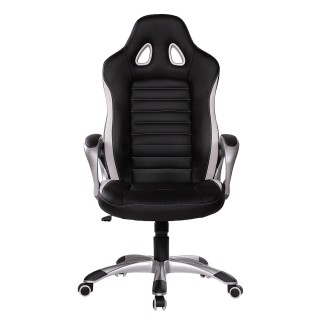 Silla Gaming MUSAKU, basculante, piel negro y blanco 2