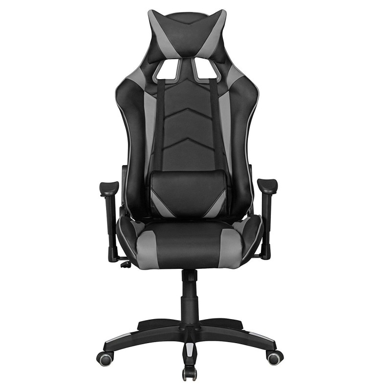 Silla gaming ORBY, reclinable, en piel negro y gris