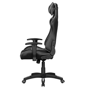 Silla gaming ORBY, reclinable, en piel negro y gris