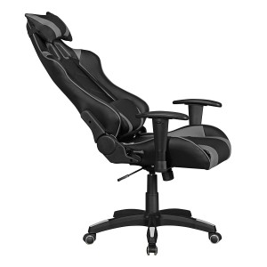 Silla gaming ORBY, reclinable, en piel negro y gris