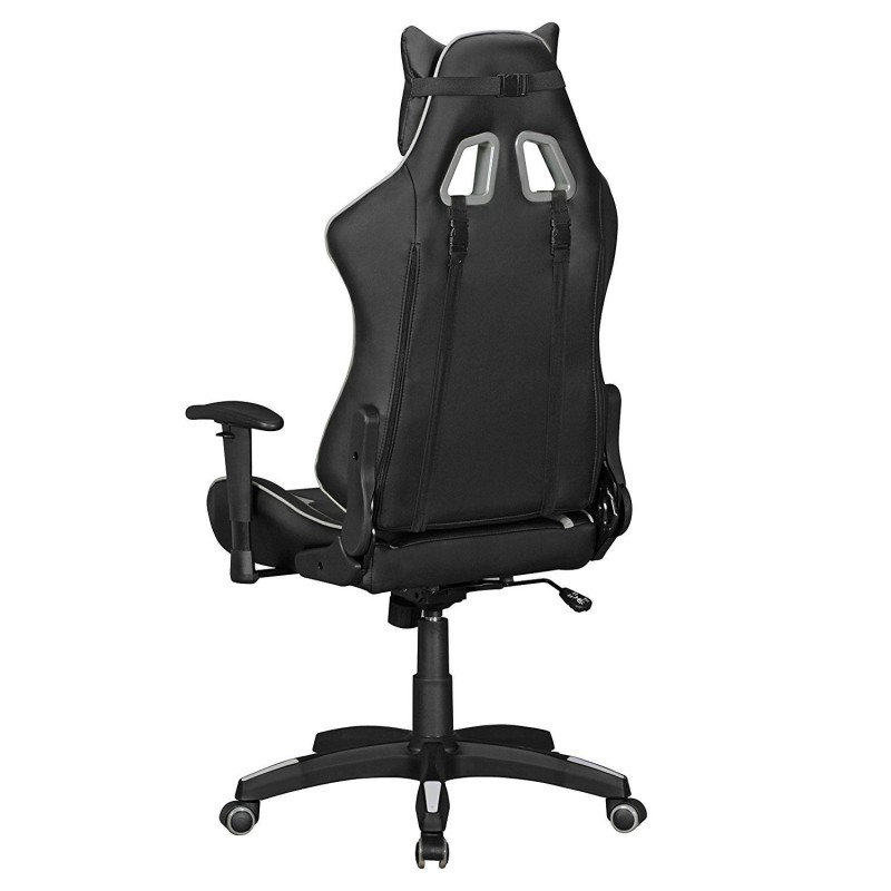 Silla gaming ORBY, reclinable, en piel negro y gris