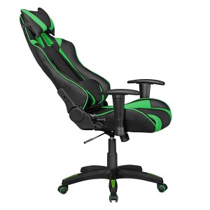Silla gaming ORBY, reclinable, en piel negro y gris