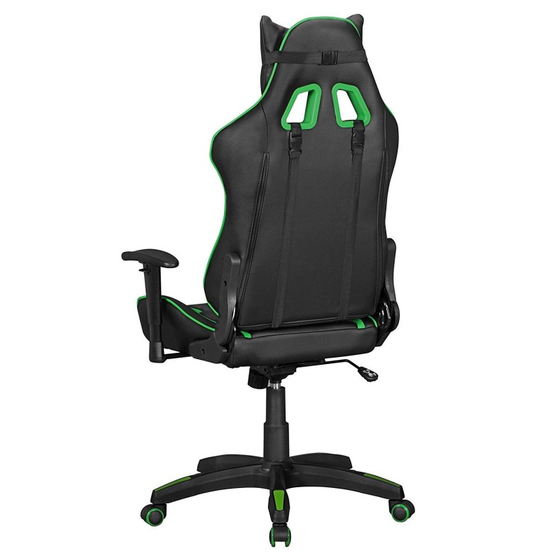 Silla gaming ORBY, reclinable, en piel negro y gris