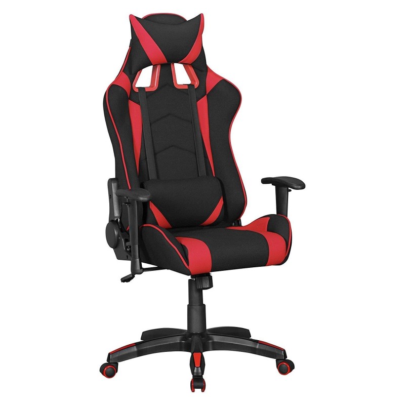 Silla gaming ORBY TELA, reclinable, en negro y gris