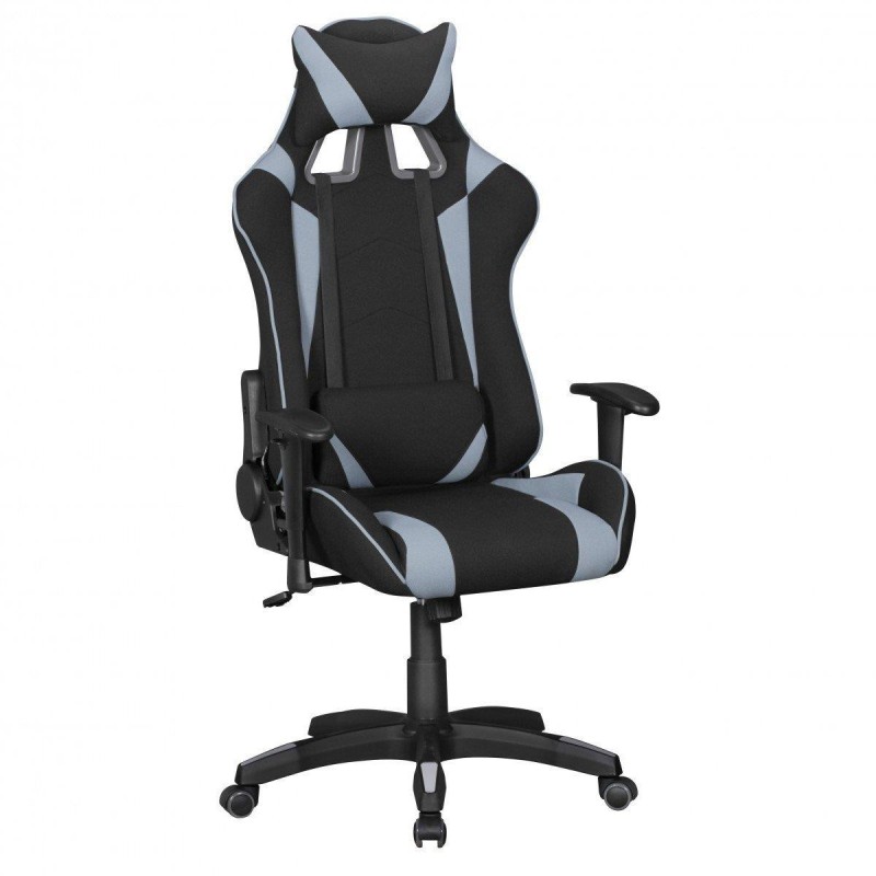 Silla gaming ORBY TELA, reclinable, en negro y gris