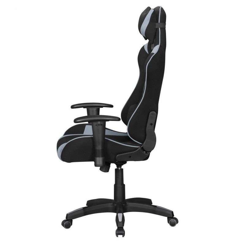 Silla gaming ORBY TELA, reclinable, en negro y gris