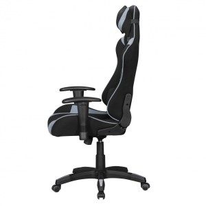 Silla gaming ORBY TELA, reclinable, en negro y gris