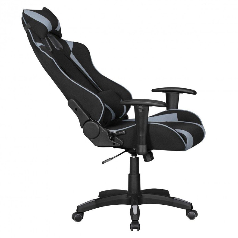 Silla gaming ORBY TELA, reclinable, en negro y gris