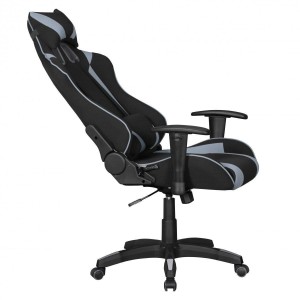 Silla gaming ORBY TELA, reclinable, en negro y gris