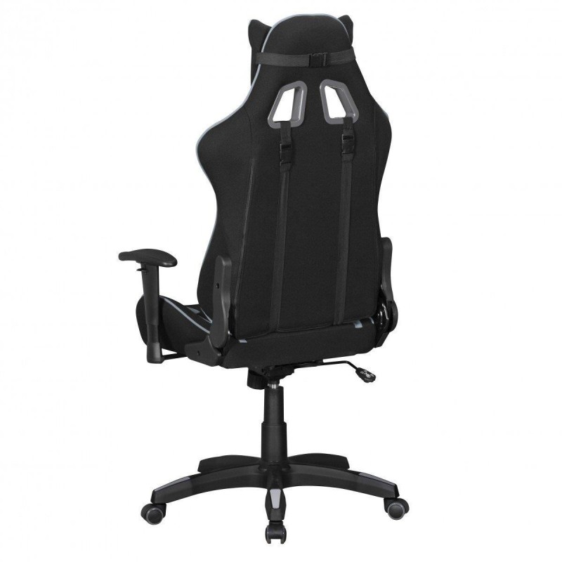 Silla gaming ORBY TELA, reclinable, en negro y gris