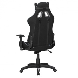 Silla gaming ORBY TELA, reclinable, en negro y gris