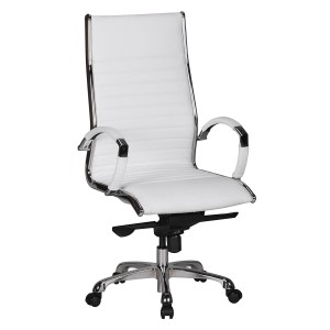 Silla de oficina BAVIERA, estructura cromada, cuero negro