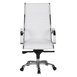 Silla de oficina BAVIERA, estructura cromada, cuero negro