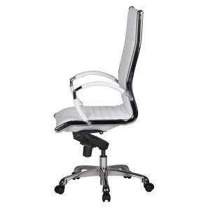 Silla de oficina BAVIERA, estructura cromada, cuero negro