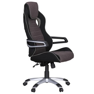 Silla Gaming DAKAR PRO, con Costuras, en Tela Negra y Gris 2