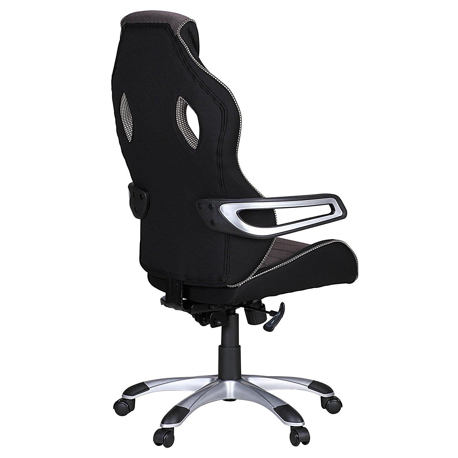 Silla Gaming DAKAR PRO, Exclusivo Diseño con Costuras, en Tela Negra y Gris