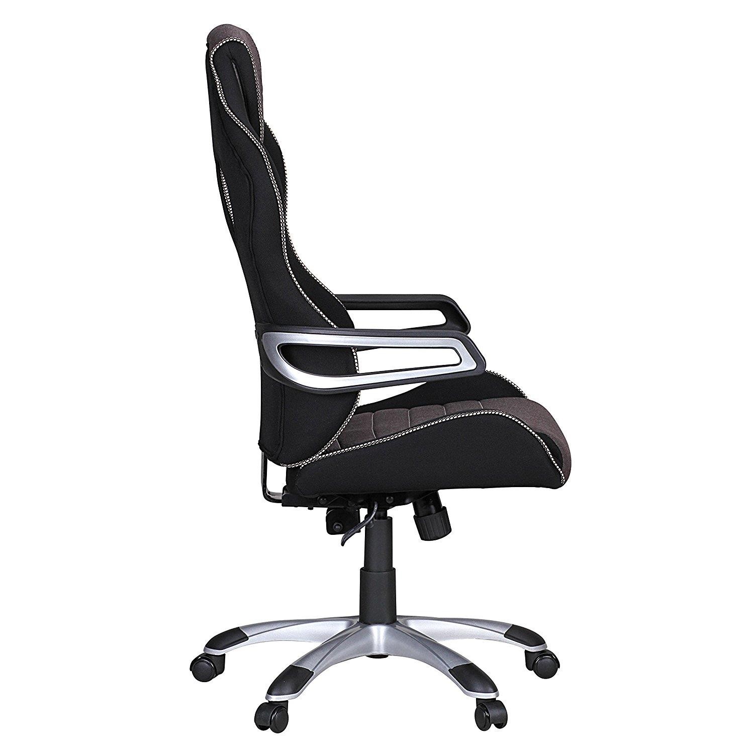 Silla Gaming DAKAR PRO, Exclusivo Diseño con Costuras, en Tela Negra y Gris