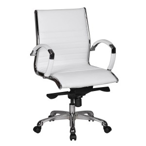 Silla de oficina BAVIERA 10, estructura cromada, cuero negro