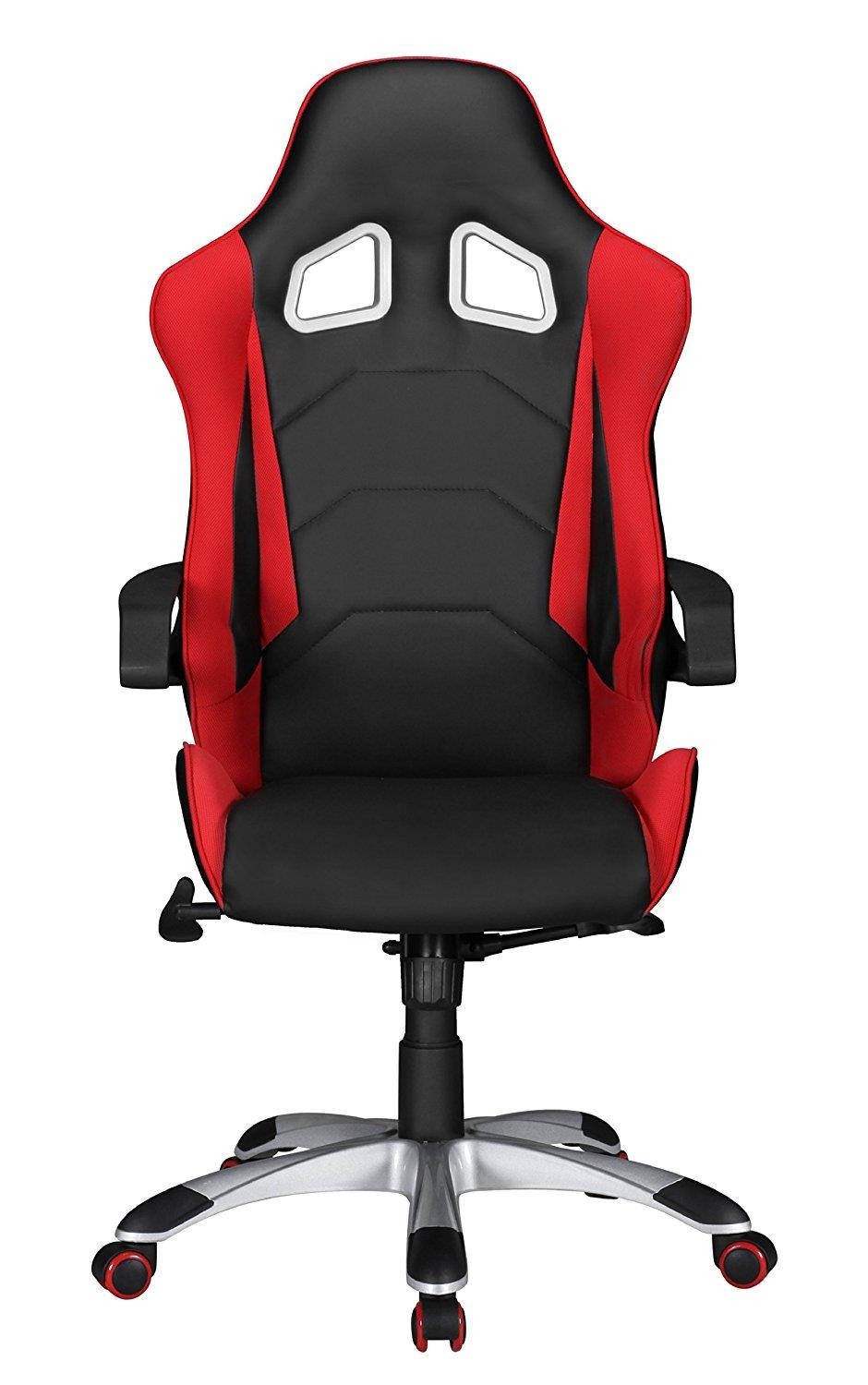 Silla Gaming GUBEN, Diseño Deportivo muy Moderno, Uso Profesional, En Tela color Rojo y Negro